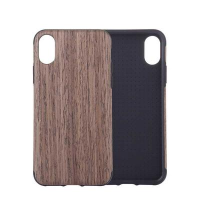 Wood Pattern Soft TPU Back Cover Case for iPhone Xs Max 6.5 - Coffee