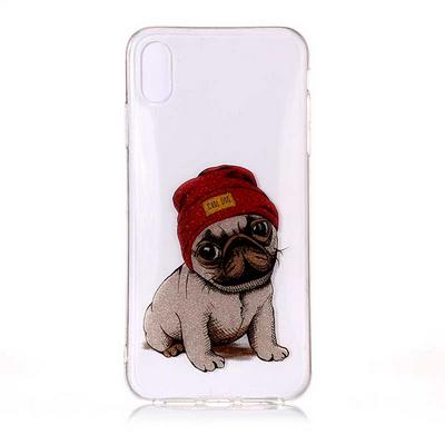 Colored Painting Transparent Soft TPU Back Cover Case for iPhone Xs Max 6.5 - Dog