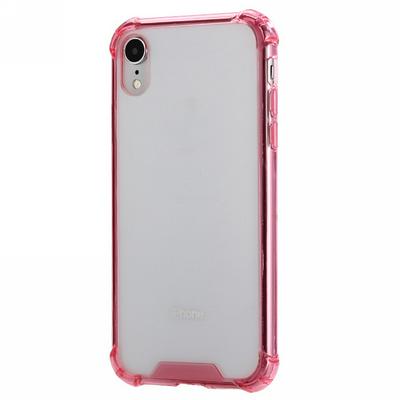 Shockproof Four Corners All Coverage Acrylic Soft Silicone Transparent Back Cover Protective Case for iPhone XR 6.1 - Red 