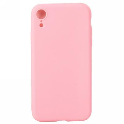 Frosted Solid Color Anti-Scratch Soft TPU Back Cover Protective Case for iPhone XR 6.1 - Pink