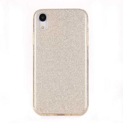 Bling Glitter Powder Glaze Solid Color Soft TPU Back Cover Case for iPhone XR 6.1 - Gold