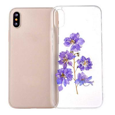 Transparent Real Flowers Specimen Epoxy Soft TPU Back Case for iPhone XR 6.1 - No.13