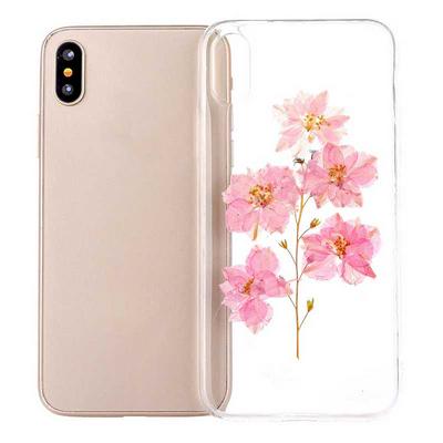 Transparent Real Flowers Specimen Epoxy Soft TPU Back Case for iPhone XR 6.1 - No.3