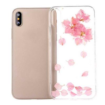 Transparent Real Flowers Specimen Epoxy Soft TPU Back Case for iPhone XR 6.1 - No.2