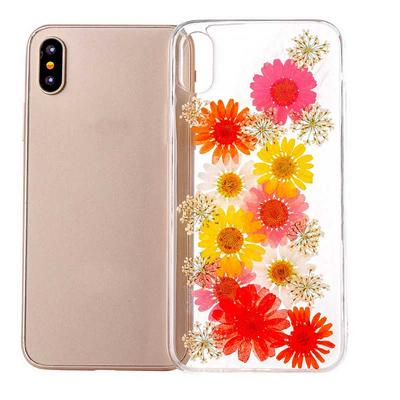 Transparent Real Flowers Specimen Epoxy Soft TPU Back Case for iPhone XR 6.1 - Chrysanthemum No.8
