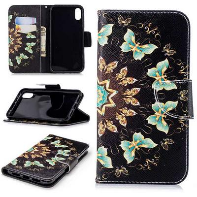 The 7th Colored Painting with Wallet Card Slots Stand Magnetic Flip PU Leather + TPU Back Cover Case for iPhone XR 6.1 - Mandala
