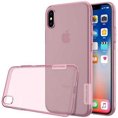 Nillkin Original Color Transparent TPU Back Cover Phone Case for iPhone X / XS - Pink
