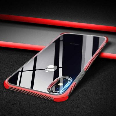 Dual Color Anti-Drop Transparent Soft TPU Back Cover Protective Case for iPhone XR 6.1 - Red
