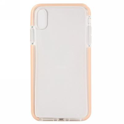 Double Color Anti-Scratch Shockprood Soft TPU Back Cover Protective Case for iPhone Xs Max 6.5 - Transparent + Pink