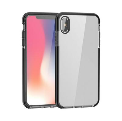 Double Color Anti-Scratch High Transparent Soft TPU Back Cover Protective Case for iPhone Xs Max 6.5 - All Black