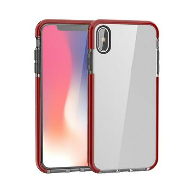 Double Color Anti-Scratch High Transparent Soft TPU Back Cover Protective Case for iPhone Xs Max 6.5 - Black Red
