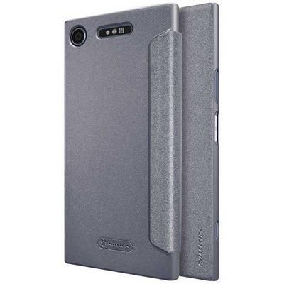 Nillkin Sparkle Series Ultrathin PU Leather + Frosted PC Cover Phone Case for Sony Xperia XZ1 - Black