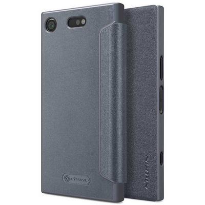 Nillkin Sparkle Series Ultrathin PU Leather + Frosted PC Cover Phone Case for Sony Xperia XZ1 Compact - Black