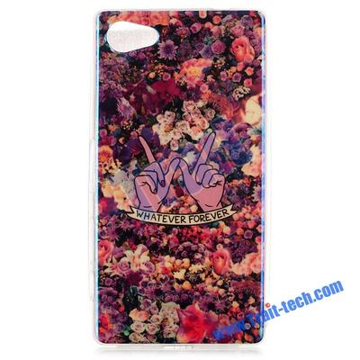 Blue-ray IMD Craft Flexible TPU Back Cover Case for Sony Xperia Z5 Compact - Red Roses