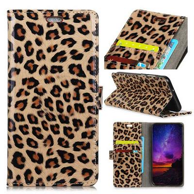 Colored Painting Wallet Style Magnetic Flip Stand TPU + PU Leather Case for Asus Zenfone 5 ZE620KL - Leopard