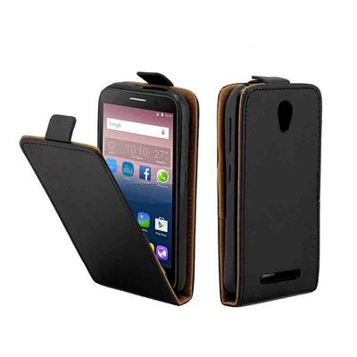 Up and Down Vertical Flip Anti-Scratch PU Leather + Soft TPU with Card Slot and Magnetic Buckle Protective Case for ZTE A110 - Black