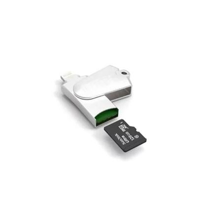 2 in 1 8 Pin Port  Rotatable TF Card Reader for iPhone for Memory Expansion