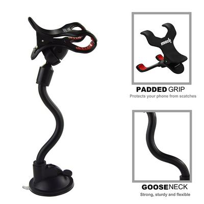 Universal Long Arm Windshield Dashboard X Clamp Strong Suction Cup Car Mount Holder for iPhone 6 Plus/ 6, Samsung Galaxy S6 Edge and More Mobilephone between 3.2-6.0 inches - Black