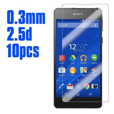 No Package 10pcs 0.3mm 2.5D Arc Edge AGC Japan Toyo Glue Tempered Glass Film for Sony Xperia E5
