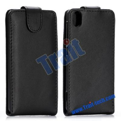 Magnetic Buckle Vertical Flip PC+PU Leather Case for HTC Desire Eye (Black)
