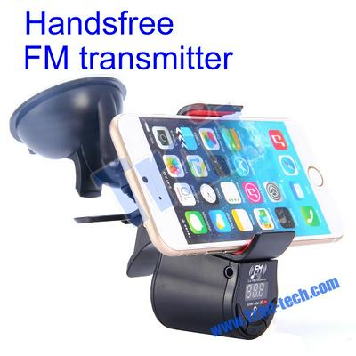 360 Degree Rotation Multifunction Universal Sucker Rotary Handsfree Phone Car Mount Holder + Audio Amplifier + FM Transmitter