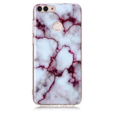 Color Painting Marble Pattern Soft TPU Back Cover Case for Huawei P Smart / Enjoy 7S - Brown