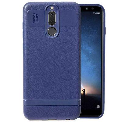 Skin Pattern Falling Resistant PU Leather Coated Soft TPU Back Cover Case for Huawei Mate 10 Lite / Nova 2i / Maimang 6 - Blue