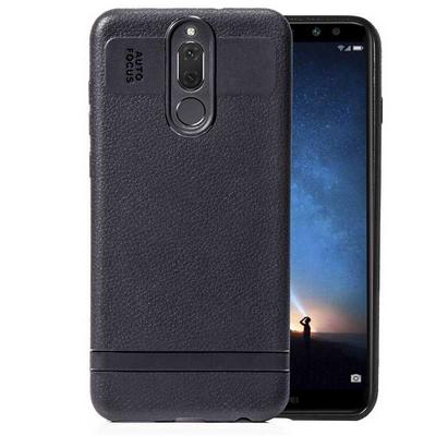 Skin Pattern Falling Resistant PU Leather Coated Soft TPU Back Cover Case for Huawei Mate 10 Lite / Nova 2i / Maimang 6 - Black