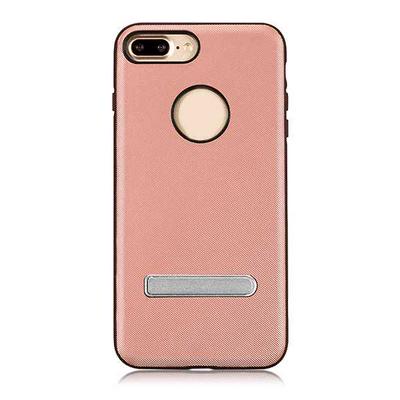 XO Rui Shi Series Hard PC + Soft TPU + PU Leather with Kickstand Back Cover Case for iPhone 7 Plus - Rose Gold