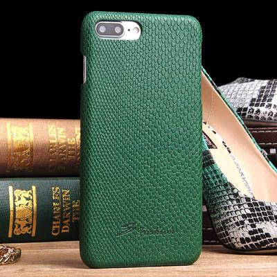 Snake Pattern PU Leather Coated PC Back Phone Case for iPhone 7 Plus - Green