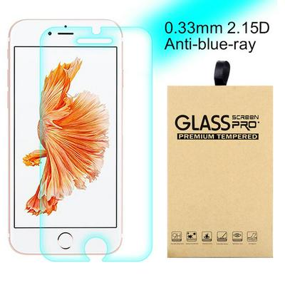 2.15D 0.33mm 9H Arc Edge Anti Blue Light Eye Protection Eye Film Tempered Glass Film for iPhone 7 Plus/8 Plus