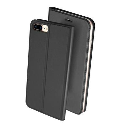 DUX DUCIS Skin Pro Series Side Flip Magnet Adsorption PU Leather + Soft TPU with Card Slot and Stand Protective Case for iPhone 7 Plus / 8 Plus - Black