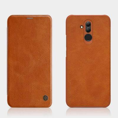 Nillkin Qin Series Super Thin Side Flip Design PU Leather + Hard PC with Card Slot Protective Case for Huawei Mate 20 Lite / Maimang 7 - Brown 