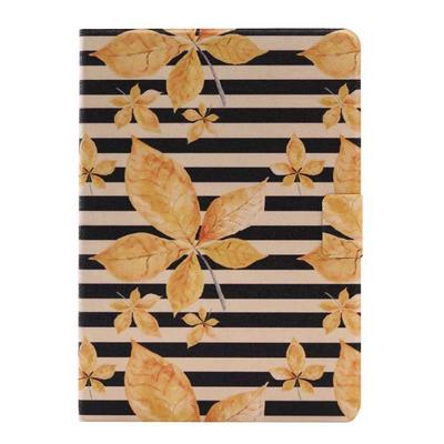 Color Painting Side Flip PU Leather + Soft TPU Card Holder with Stand and Magnetic Buckle Case for iPad 9.7 (2017) / iPad 8 - Leaf