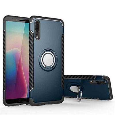 2 in 1 Detachable Magnet Adsorption with 360° Rotatable Kickstand Hard PC + Soft TPU Hybrid Back Cover Protective Case for Huawei P20 - Blue