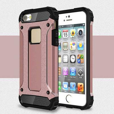 Hybrid 2 in 1 Detachable Hard PC + Black TPU Back Cover Case for iPhone SE 5S 5 - Rose Gold