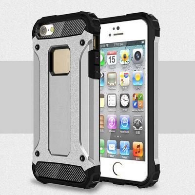 Hybrid 2 in 1 Detachable Hard PC + Black TPU Back Cover Case for iPhone SE 5S 5 - Sliver