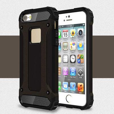 Hybrid 2 in 1 Detachable Hard PC + Black TPU Back Cover Case for iPhone SE 5S 5 - Black