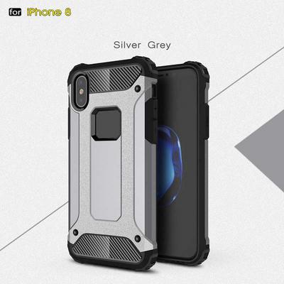 King Kong Armor 2 in 1 Detachable Hard PC + Soft TPU Hybrid Back Cover Case for iPhone X - Grey