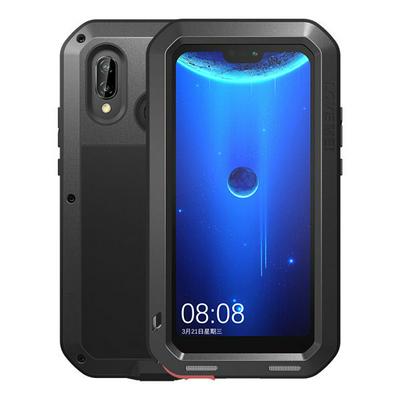 Love Mei Detachable 360 Degree Protecting Aluminium Frame + TPU Back Cover + HD Tempered Glass Screen Protector Powerful for Huawei P20 Lite / Nova 3e - Black
