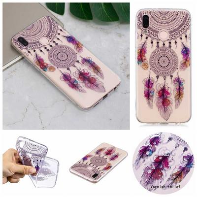 Anti-Drop Non-deflecting Glossy Oil Touch Feeling Relief Soft TPU Back Cover Protective Case for Huawei P20 Lite / Nova 3e - Dreaming Catcher