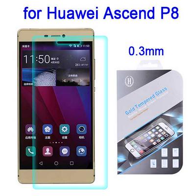 0.3mm Tempered Glass Screen Protector Guard Film Arc Edges for Huawei Ascend P8