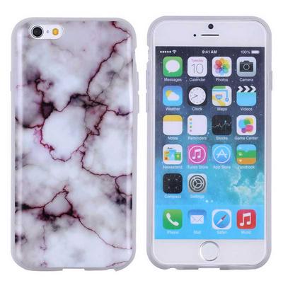 IMD Craft Marble Pattern Soft TPU Back Cover Case for iPhone 6/ 6S - Purple