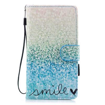Color Painted Side Flip PU Leather + Soft TPU Wrist Strap with Card Slots Magnetic Buckle and Stand Protective Case for Huawei P20 Lite / Nova 3e - Smile