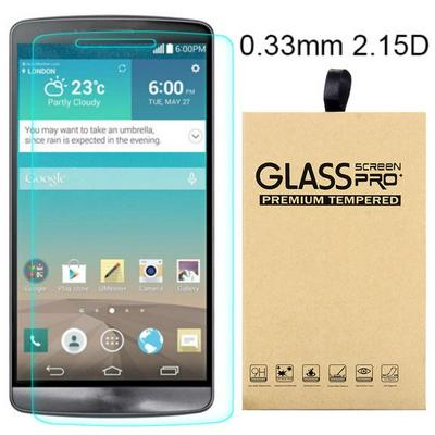 2.15D 0.33mm 9H Arc Edge Explosion-Proof Transparent Tempered Glass Screen Protector for LG G3(D855/D850/D851)