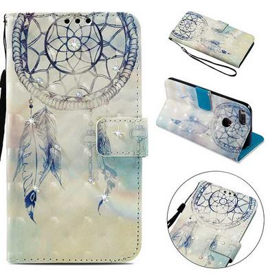 3D Diamond Studded Wrist Strap PU Leather + Soft TPU Card Slots with Wallet Stand Protecting Cover Case for Xiaomi Mi A1 / 5X - Catcher