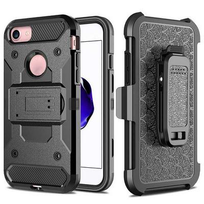 Detachable 4 in 1 with Stand Hybrid Hard PC+ TPU Back Cover Case for iPhone 6/ 6s - Black