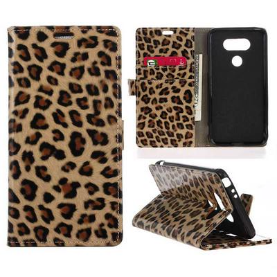 Leopard Side Flip Wallet Card Slot TPU+ PU Leather Stand Case for LG G5/ H850/ H840