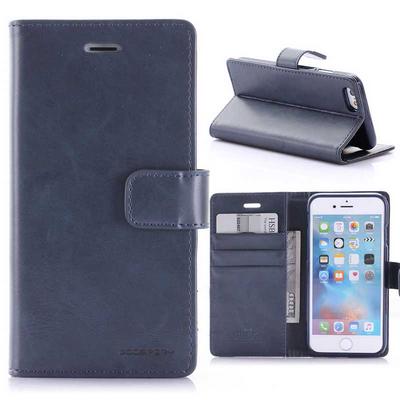 Mercury Goospery Blue Moon Dairy Wallet Style Magnetic Flip Stand TPU+ PU Leather Case for iPhone 6 iPhone 6S - Black