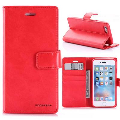 Mercury Goospery Blue Moon Dairy Wallet Style Magnetic Flip Stand TPU+ PU Leather Case for iPhone 6 iPhone 6S - Red
